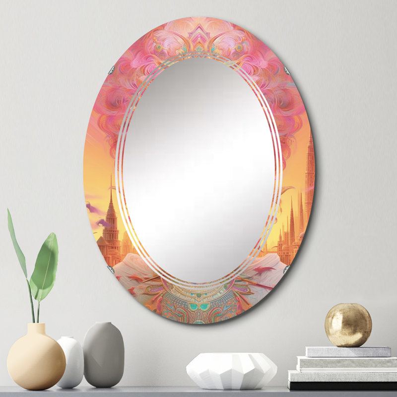 Kennocha - Miroir mural moderne ovale, 30 po x 20 po