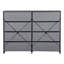 Commode 8 tiroirs avec grands tiroirs en tissu, noir