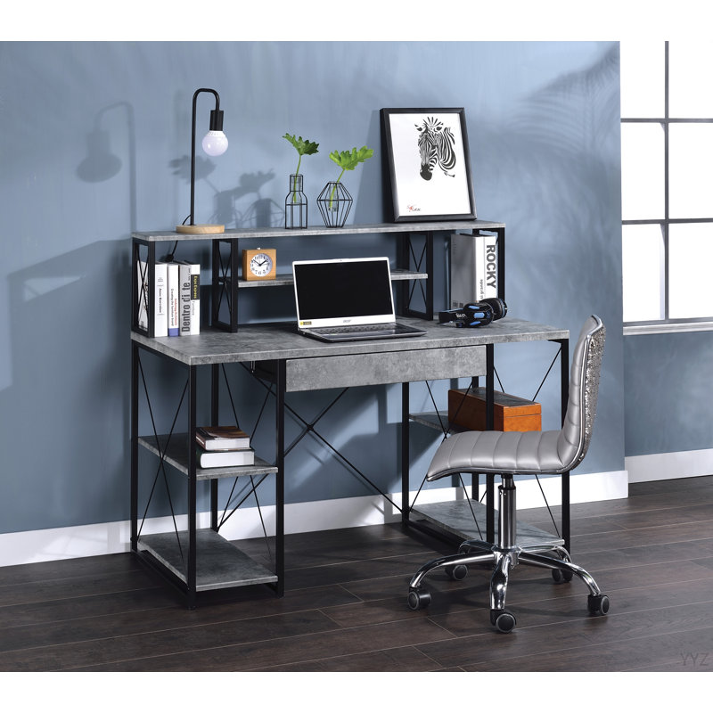 Bureau d'écriture tout usage à finition grise, Gris