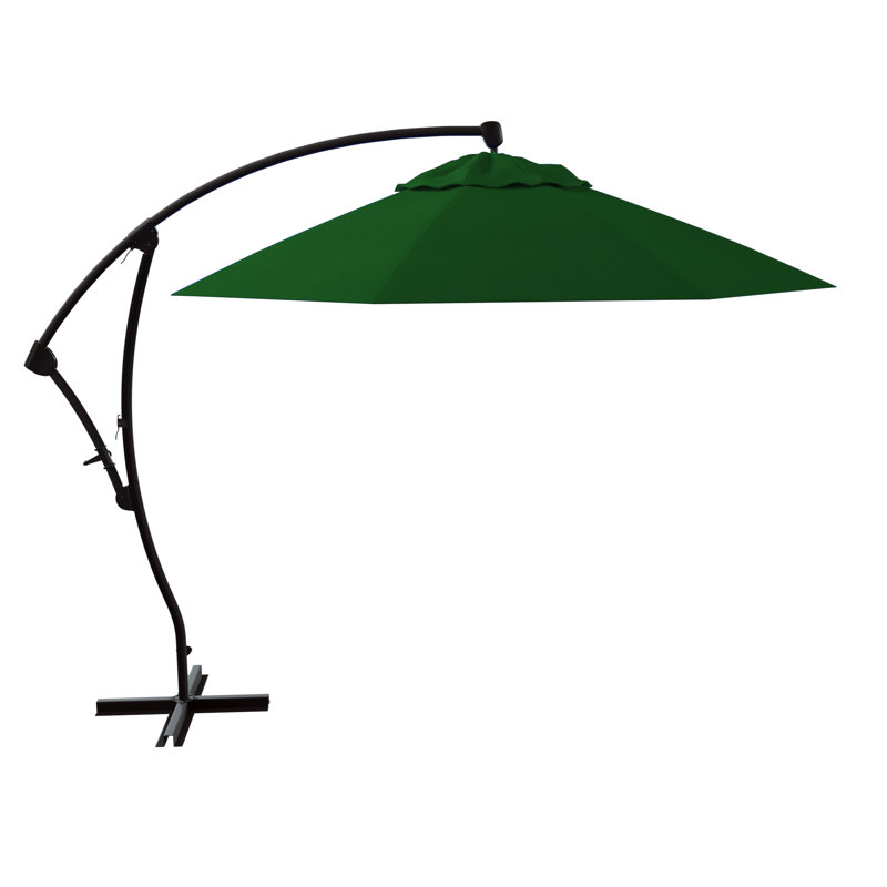 Parasol en porte-à-faux 9 pi 4 po, Toile Sunbrella® vert forêt