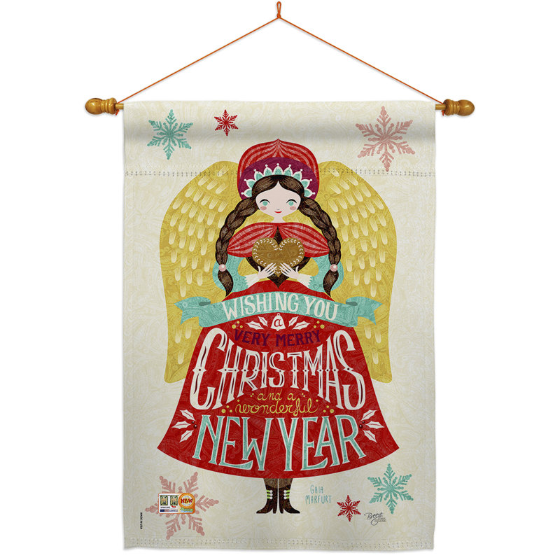 2 faces en polyester de Noël 40 x 28 po Ensemble de drapeaux
