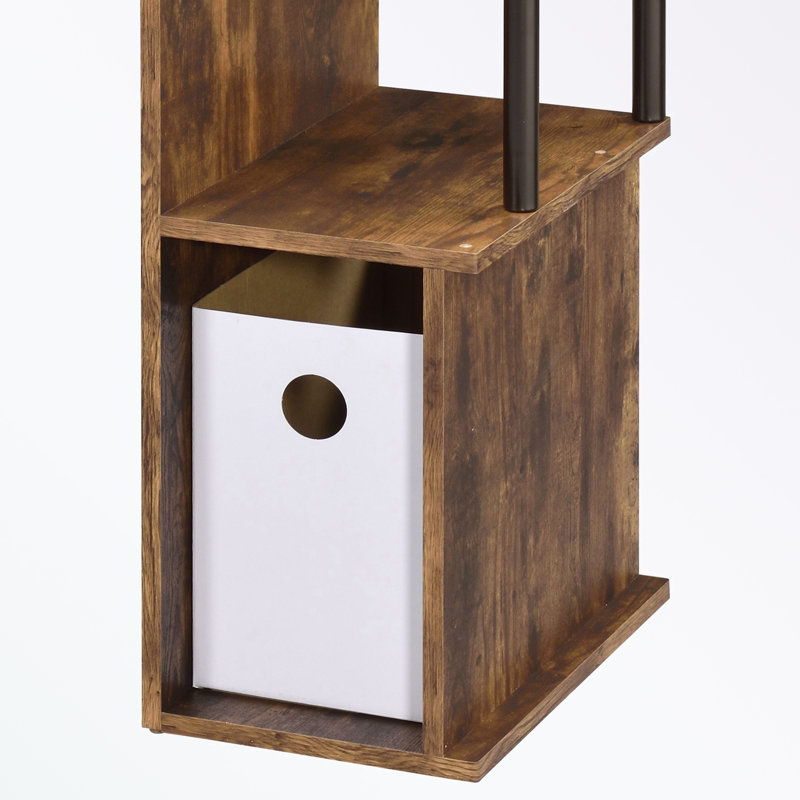 Lyphre Computer Desk with Storage, Brown, 34" H x 37" W x 16" D