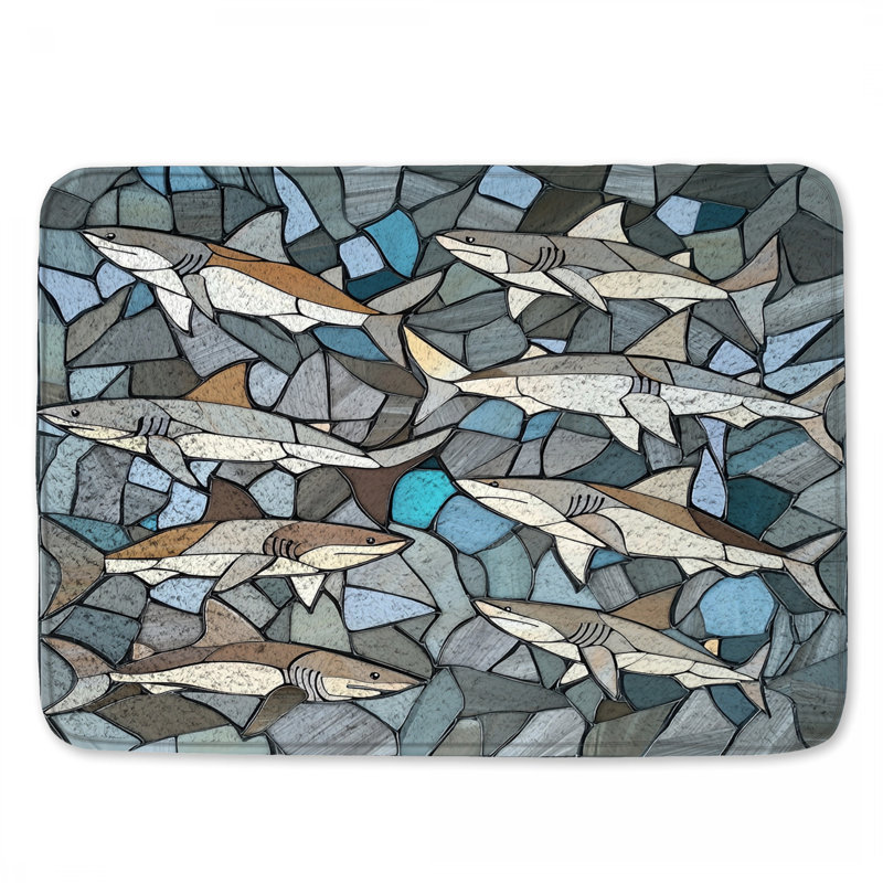 Tapis de bain Sharks, L 24 po x L 17 po