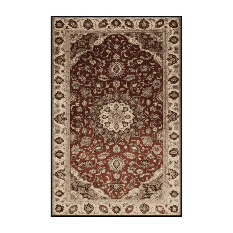 Machine Washable Persian Brown Area Rug, Rectangle 2' x 3'