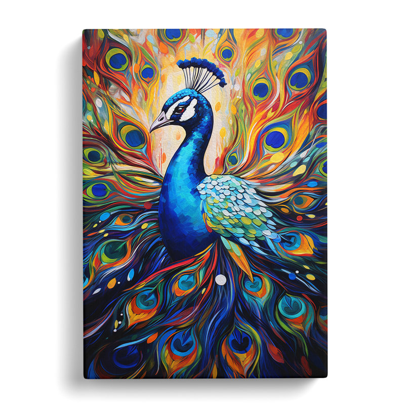 Peacock Abstract - No Frame Print, 50cm H x 35cm W x 3cm D