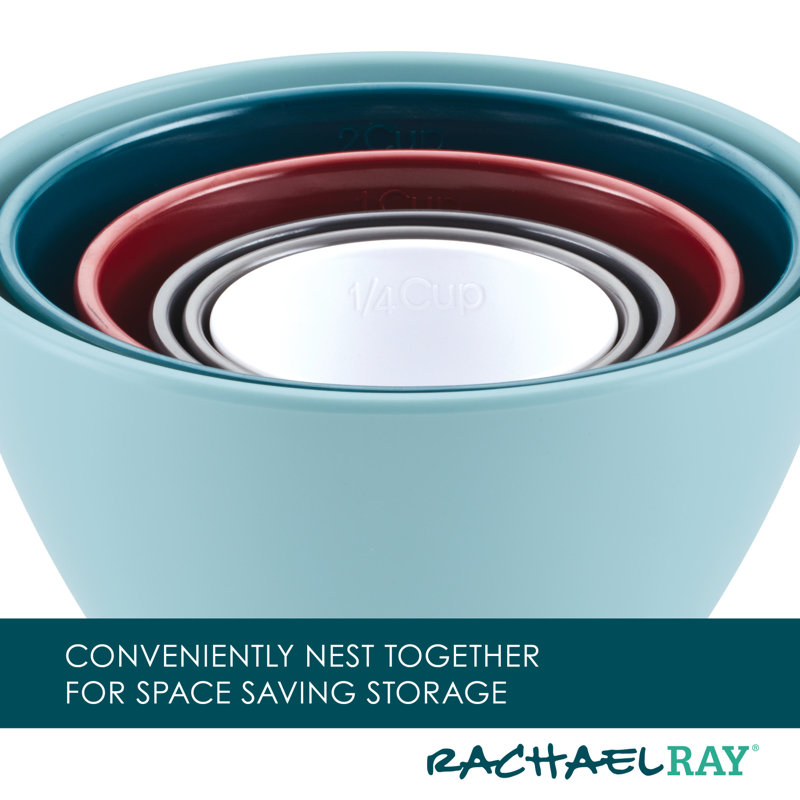 Rachael Ray Create Delicious Melamine Nesting / Stackable Measuring Cups, 6 Piece, Assorted Colors