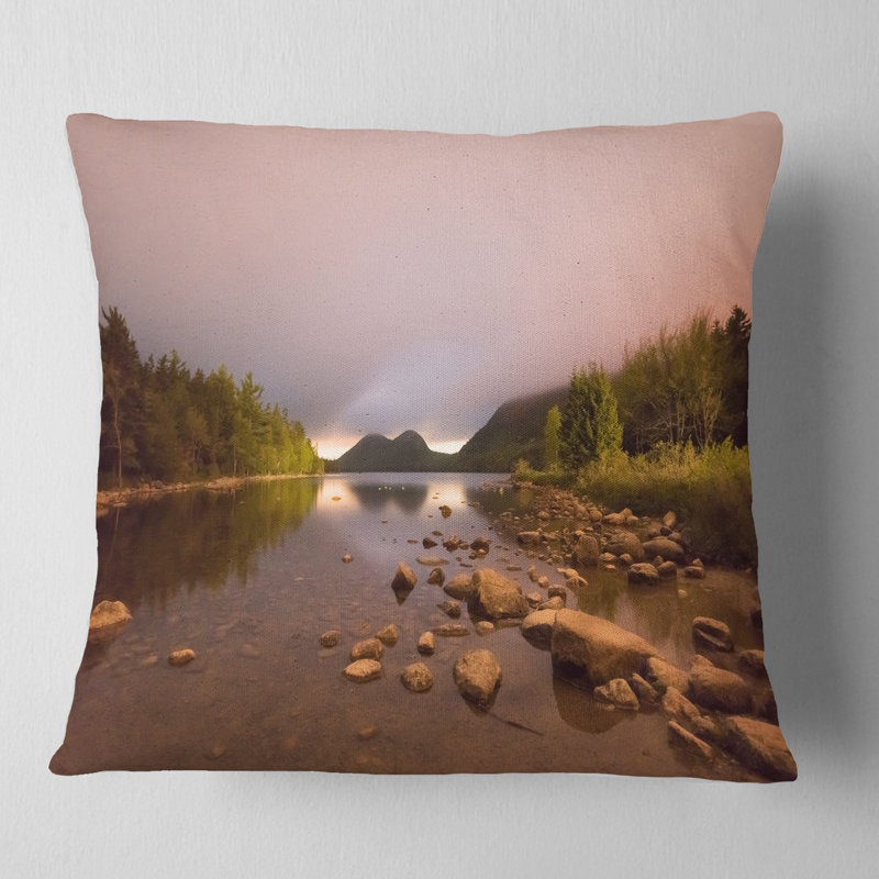 Jordan Pond in Acadia Park - Coussin à imprimé paysage, 16 po x 1 po, Coussin décoratif