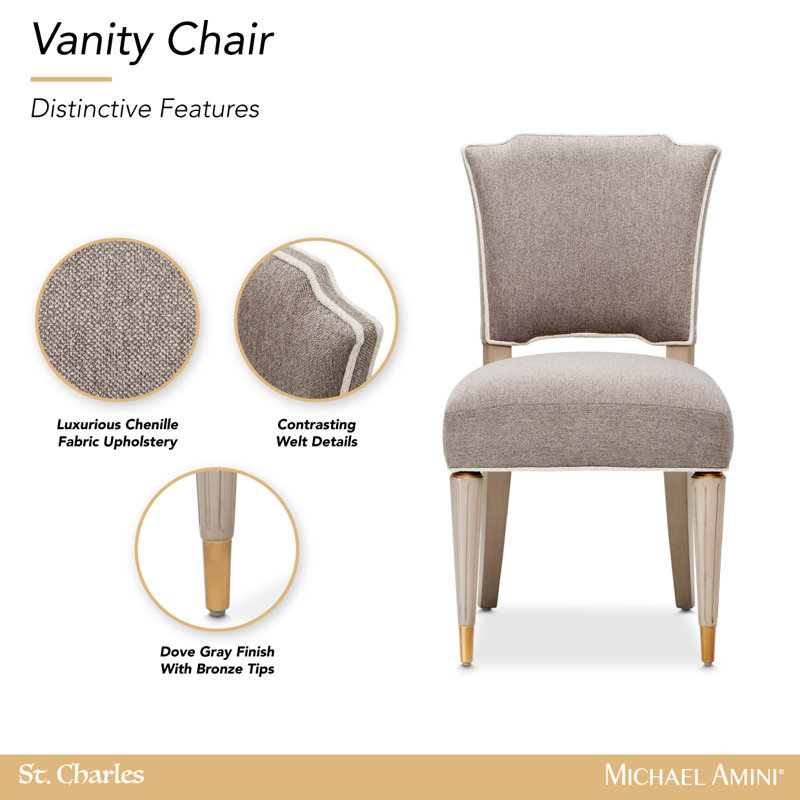 St. Charles Vanity Chair - Dove Gray