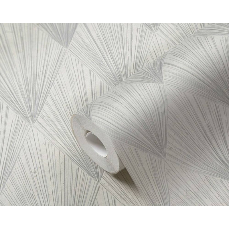 Papier peint texturé Concord, Gris / métallique / blanc