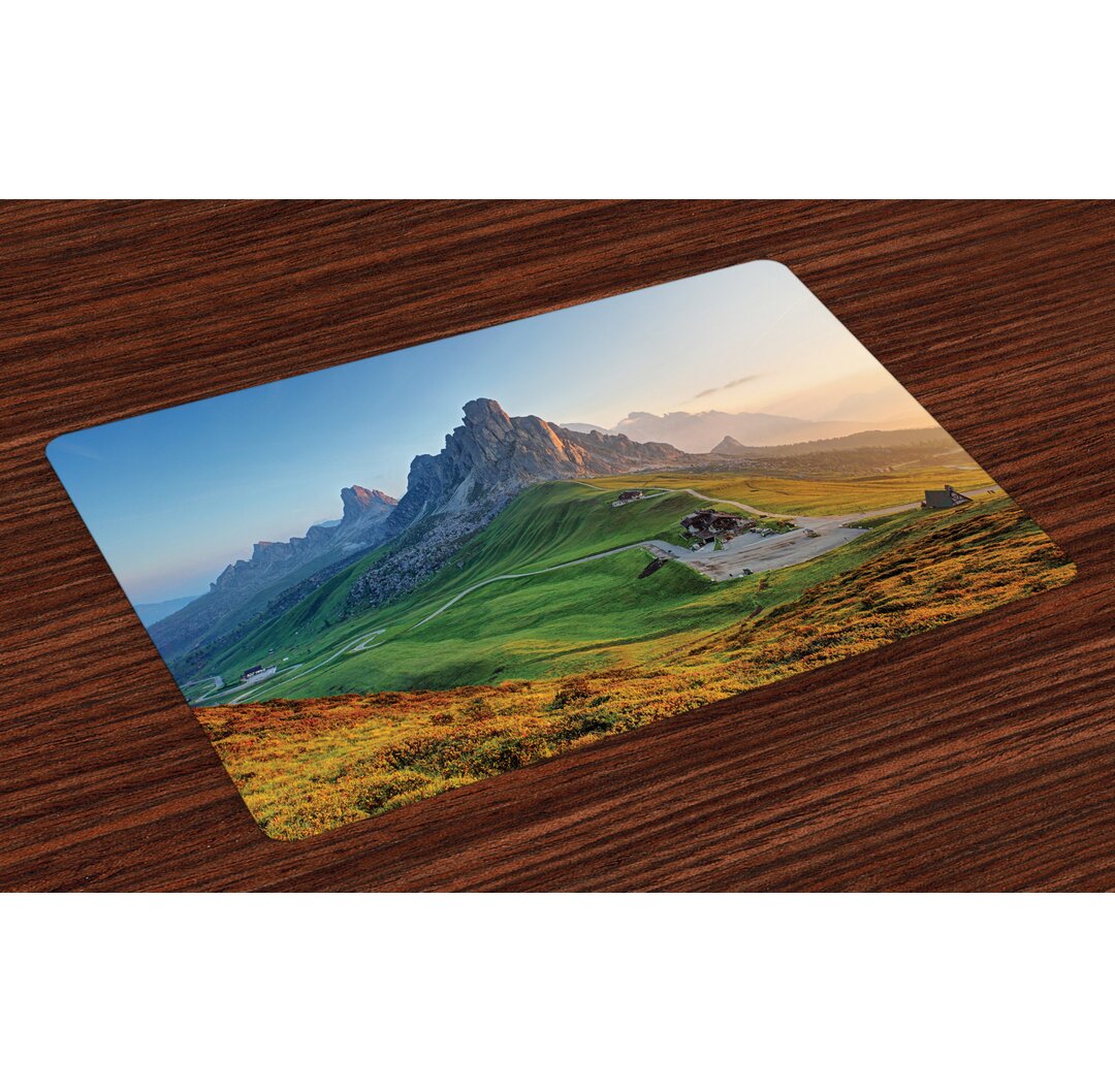 Platzmatten, Sonnenaufgang in Dolomiten, Natur, Fern Green Mehrfarbig