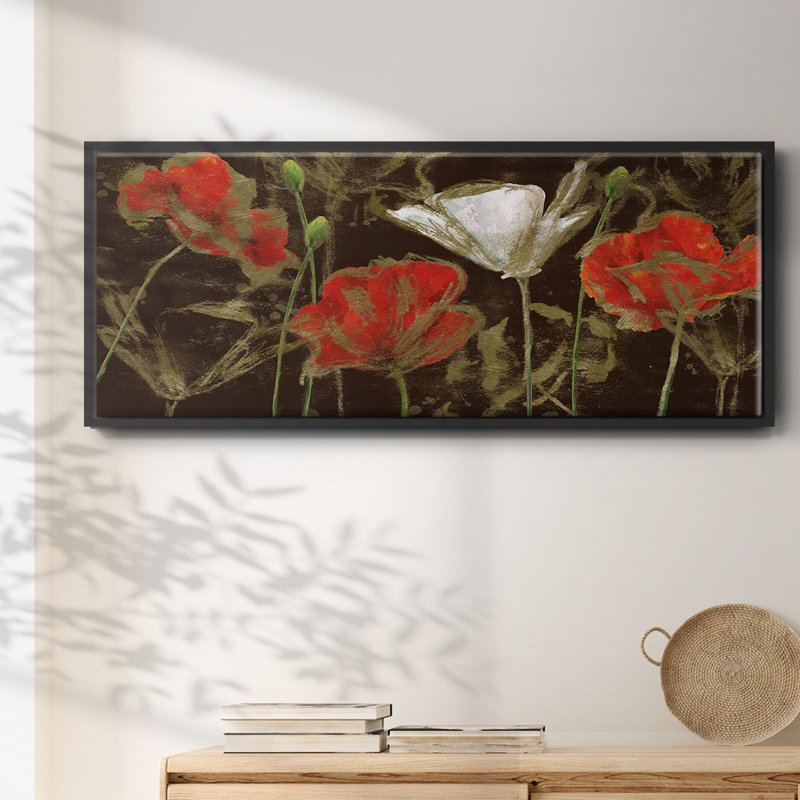 Coquelicot doré - toile encadrée, H 12 po x l 30 po