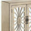 Console blanc antique avec portes en miroir