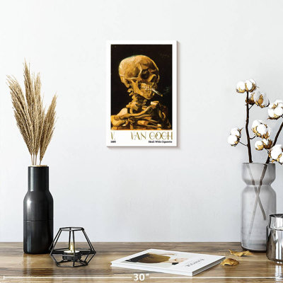 Crâne avec une affiche d'exposition Van Gogh