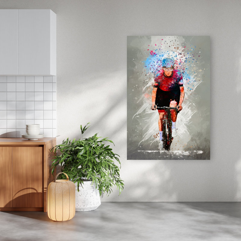 «Dynamic Cycling Splash», art mural contemporain, 60" H x 40" W
