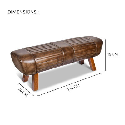 Genuine Leather Upholstered Bench