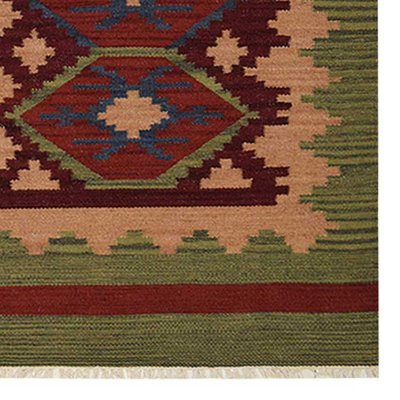 Tapis kilim en laine tissés à la main et à plat Alixia