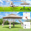 3.3 × 3.3 m One-Touch Pop-Up Canopy Tent with Extended Eaves, Mesh Panels, Waterproof Sealed Seams, Wheeled Carry Bag & Sandbags – Khaki & Brown-126428500