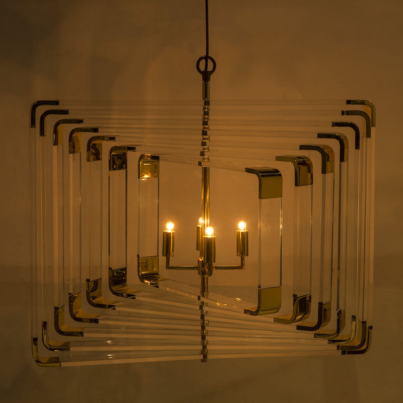 Nellcote 4 - Light Chandelier, Brass