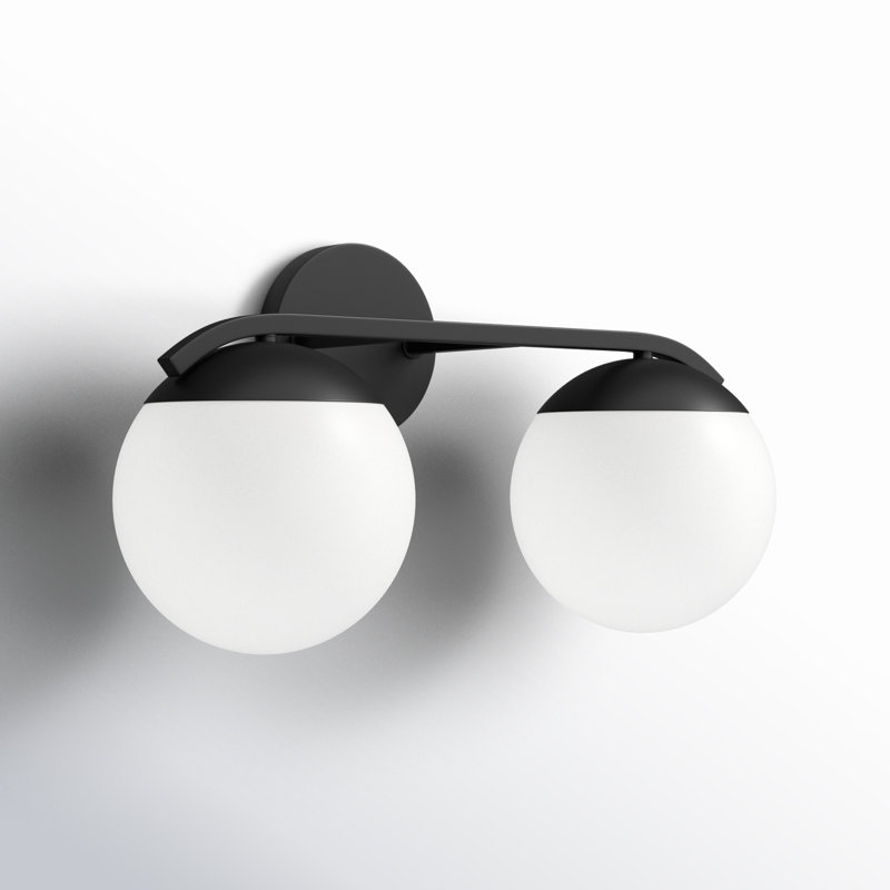 2 - Light Dimmable Vanity Light, Matte Black