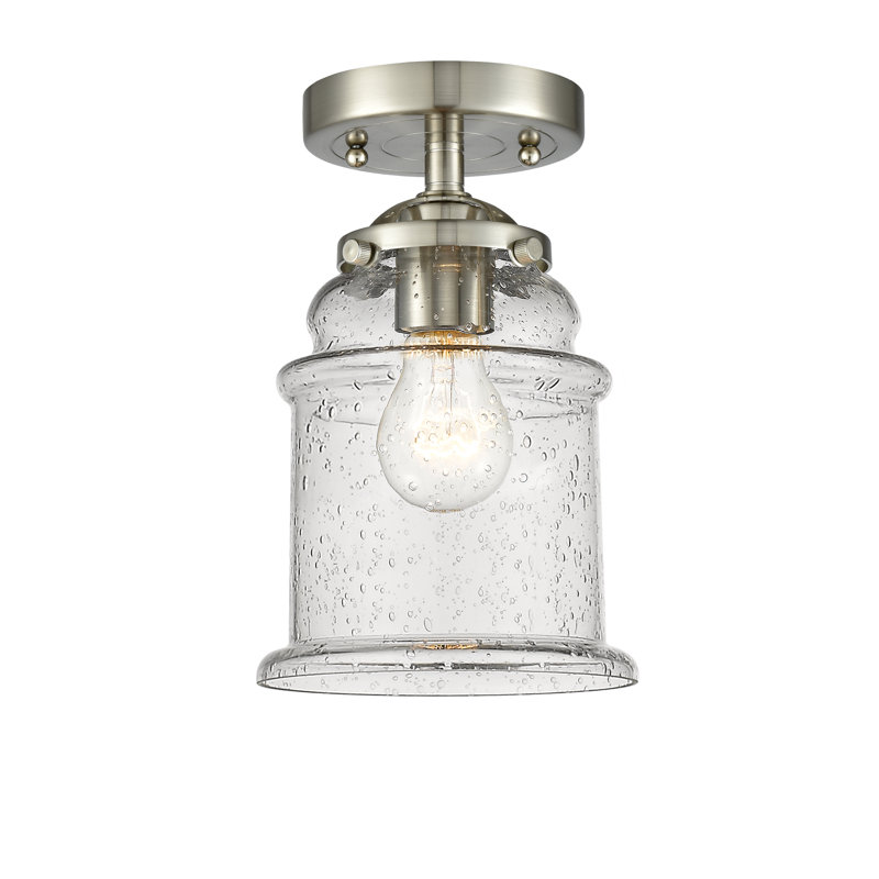 Plafonnier semi-encastré 6 lumières Alexandira, Grainé, DEL, Nickel satiné brossé