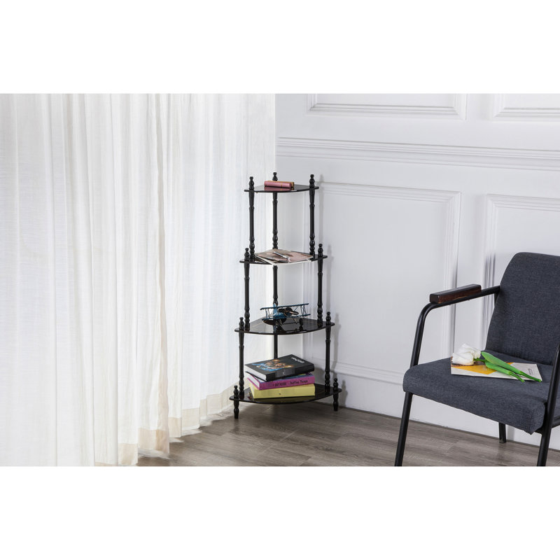 Tablette d'angle en bois de cerisier de 39 po de hauteur 39 po