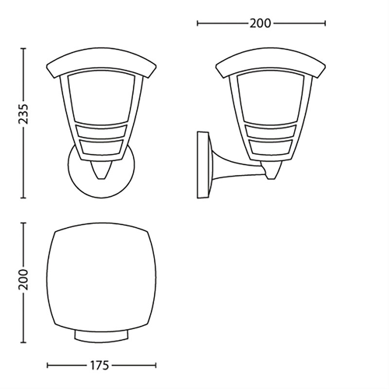 Philips LED Creek Outdoor Wall Lantern Up 60W, White