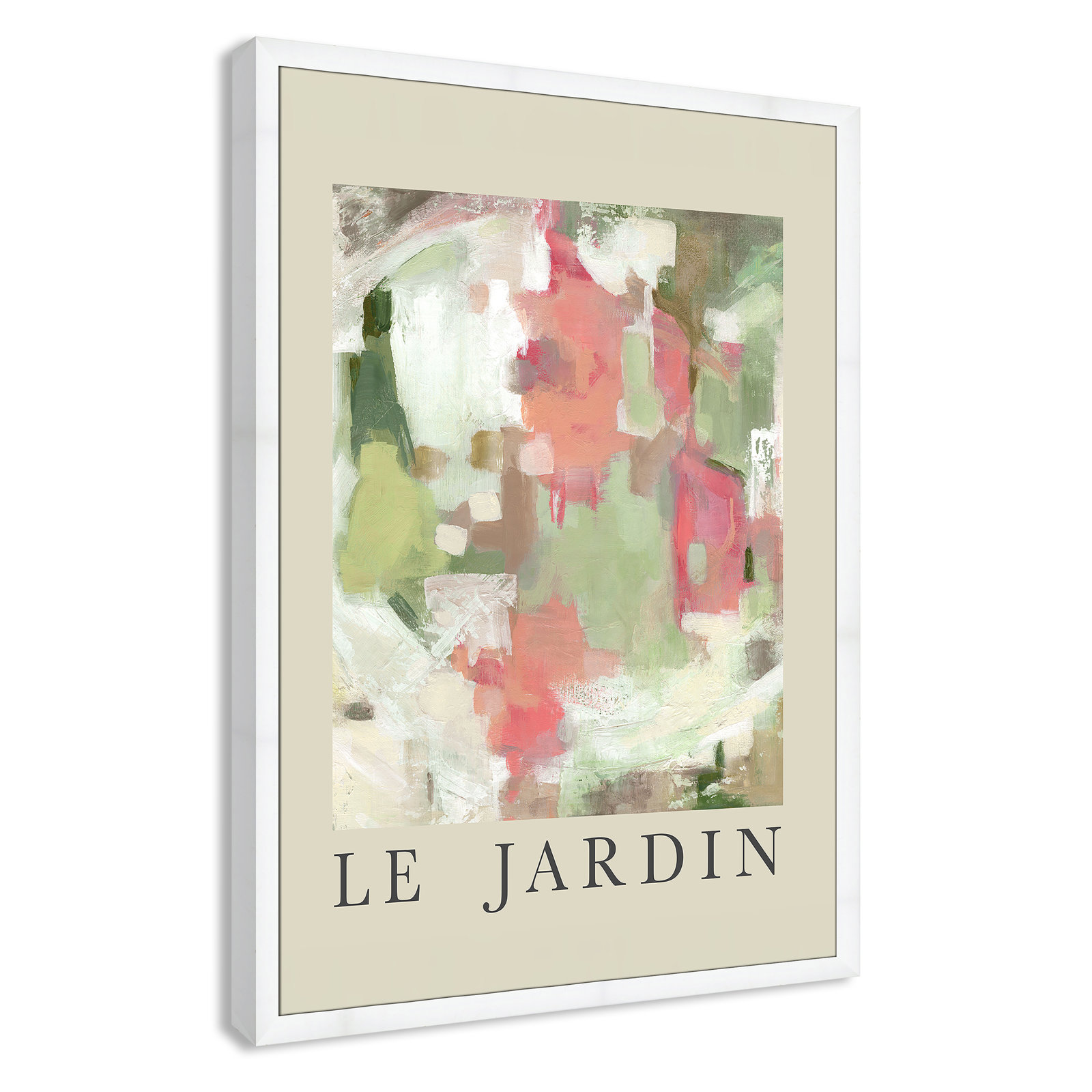 Riya "Le Jardin" Print by Carol Robinson, White Single Picture Frame, No, 55" H x 39" W x 1.25" D