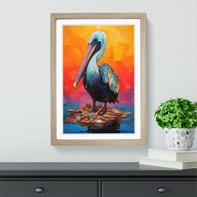 XYZ-FRM-V1223-5038 Pelican Neo-Plasticism - Single Picture Frame Print on Wood
