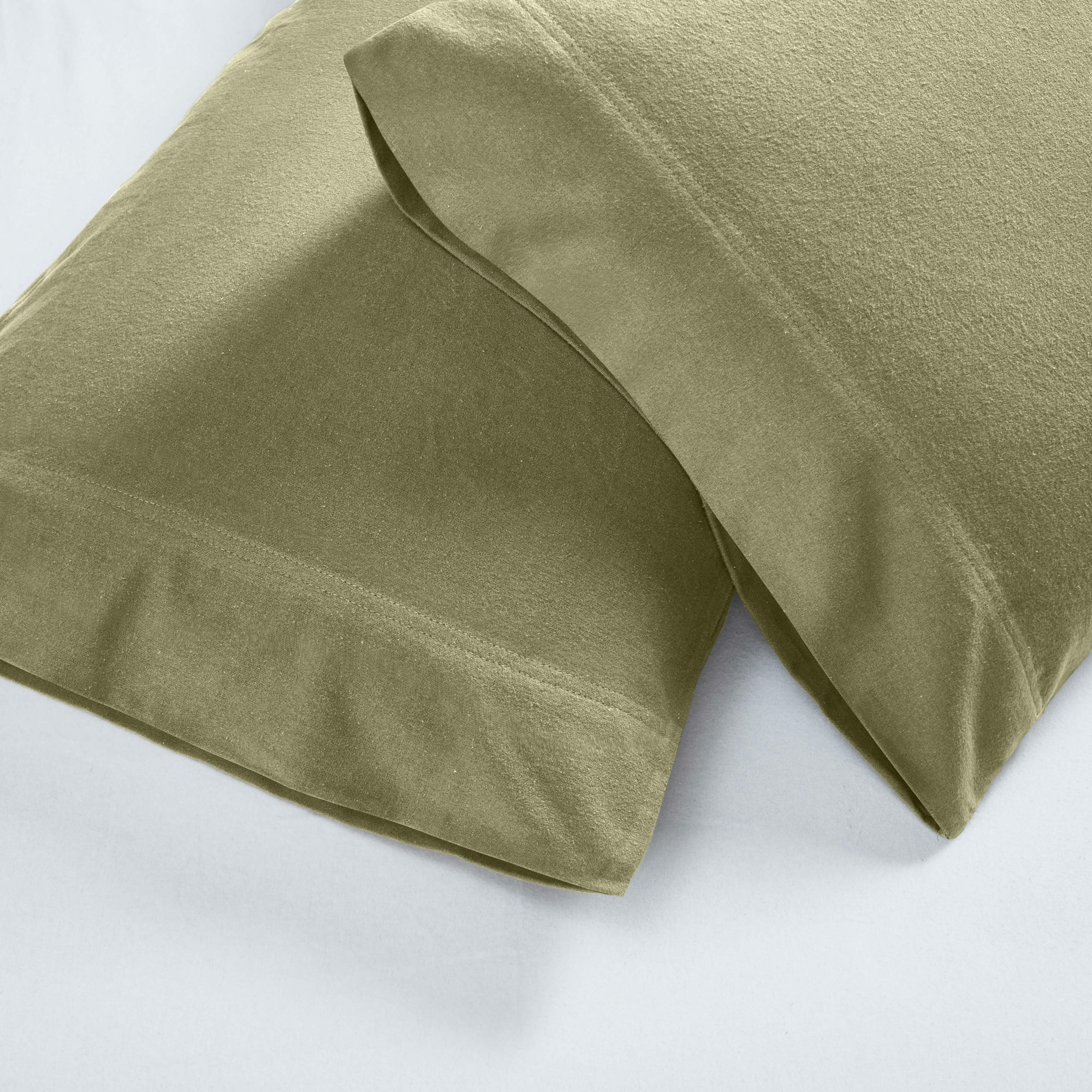 All Season Breathable Cotton Flannel Pillowcase Set, Standard, Sage