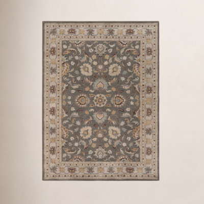 Arden Charcoal Beige Yellow Hand-Tufted Wool Rug