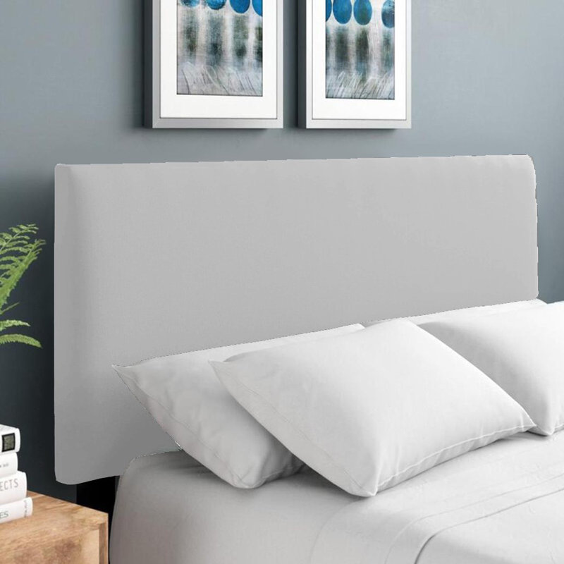 Erian Upholstered Headboard, Silver, Velvet, Super King (6')