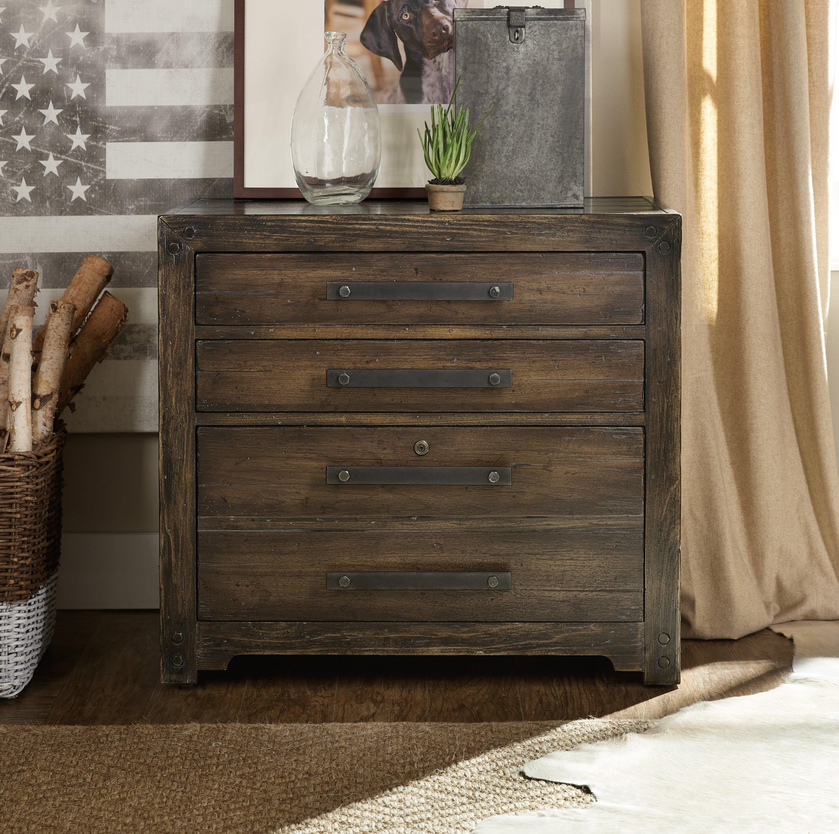 Americana Oak Two Drawer File Cabinet - Cedar Hill Furniture