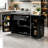 U-Shaped Sideboard With Four Doors And One Drawer For Large-Capacity Storage, Featuring Adjustable Shelves And Side Racks.-432717818
