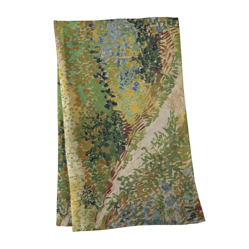 Serviette à thé bluhender garten, Vert, Sergé de coton