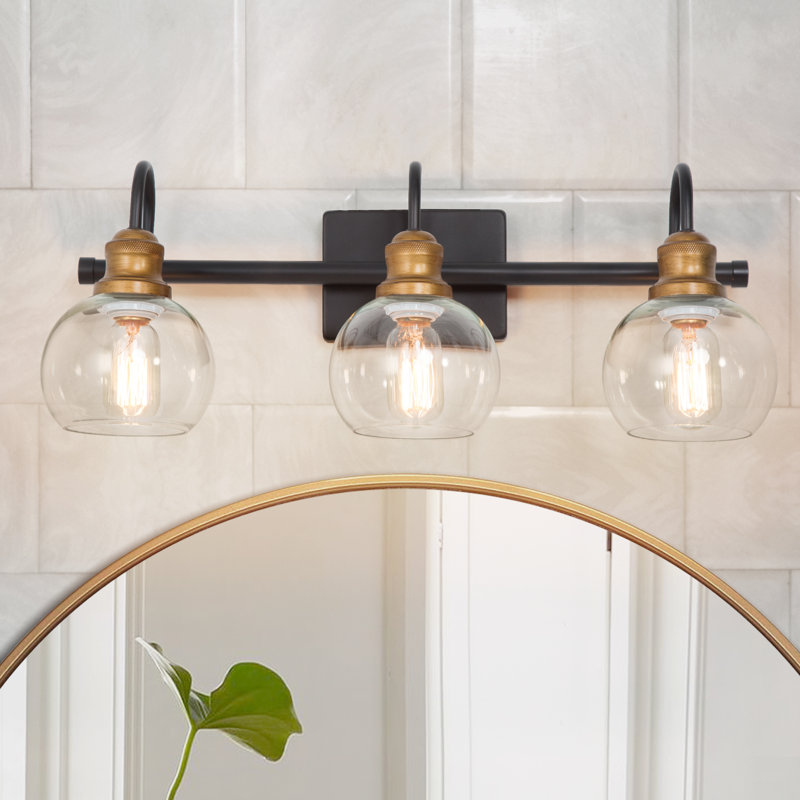 3 - Light Dimmable Brass Armed Sconce