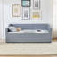 Lit de jour simple, lit de jour convertible rembourré avec dossier capitonné, canapé-lit polyvalent 3 en 1 avec lit gigogne escamotable et rangement latéral, parfait pour une vie compacte-1446602382-1446602480