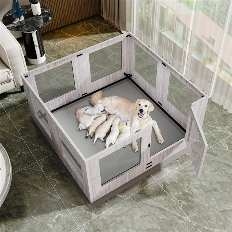 Carrollton Manufactured Wood Exercise Pen With Door, 60cm H x 120.6cm W x 118.6cm D