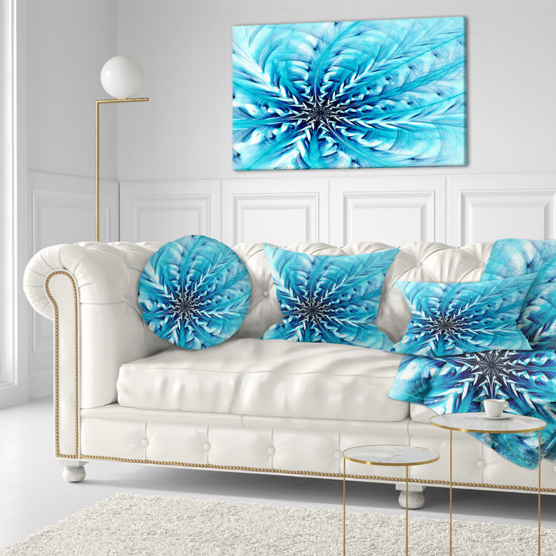  Coussin lombaire abstrait à motif floral fractal