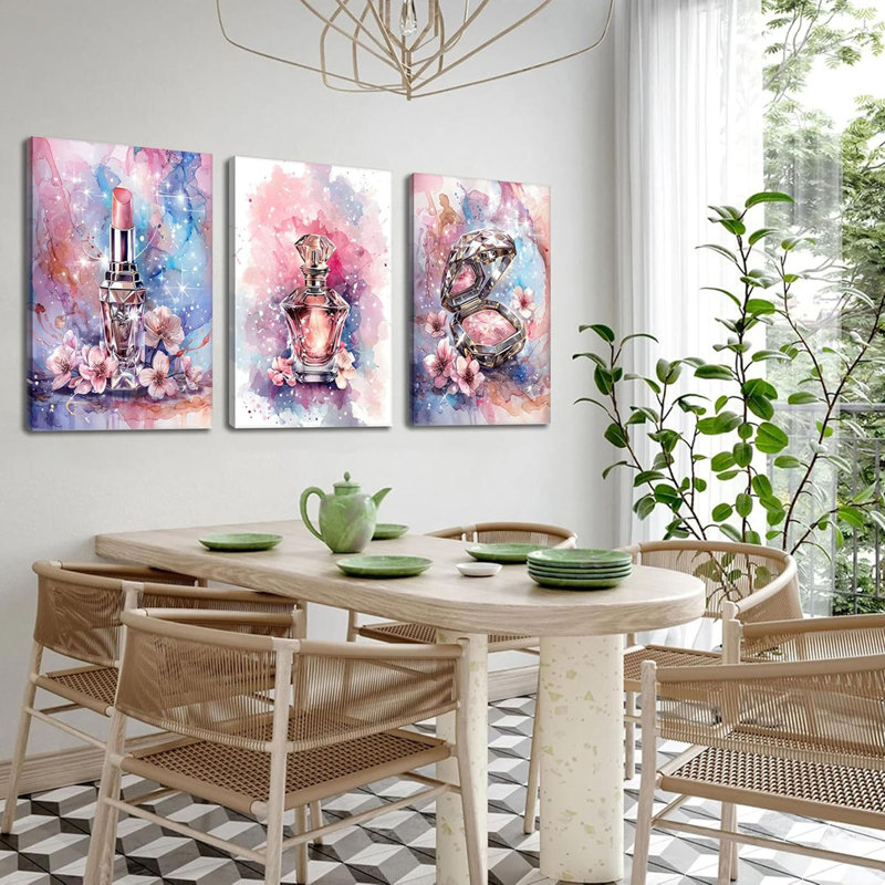 3 Piece Wrapped Canvas Print, 60 cm H x 40 cm W