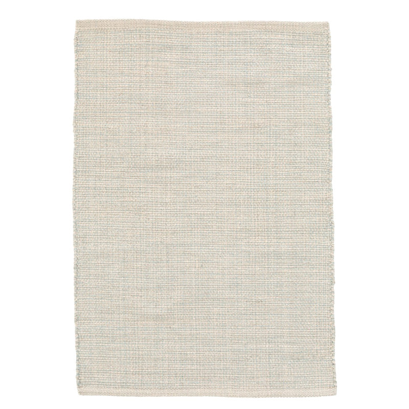 Marled Light Blue Handwoven Cotton Rug, Rectangle 4' x 6'
