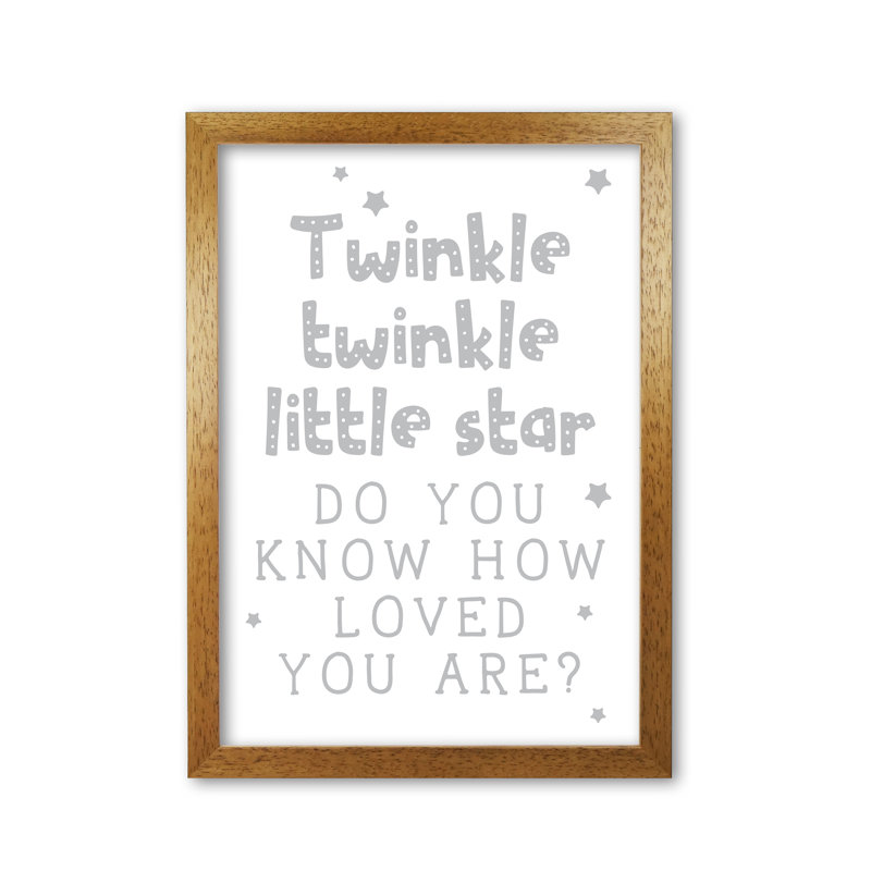 Twinkle Twinkle Little Star - Print, 60 cm H x 42 cm W x 5 cm D, Honey Oak Frame
