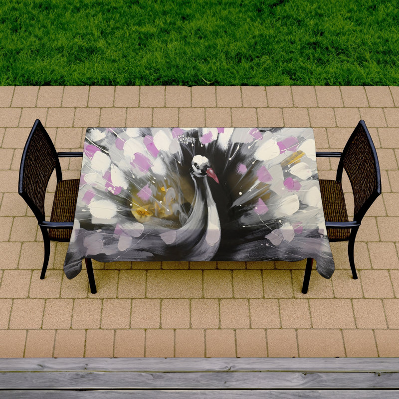 Beautiful Peacock Tablecloth - Indoor/Outdoor Home Decor