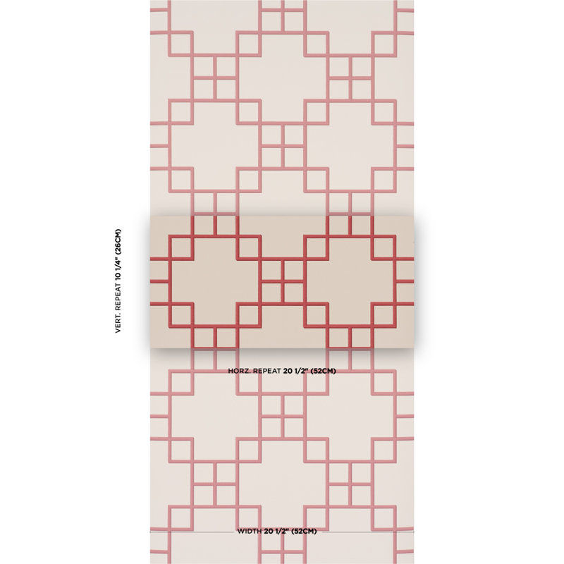 Georgette Trellis Wallpaper, Red