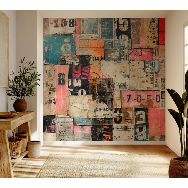 Papier peint de qualité supérieure - typographie urbaine, 60" L x 60" W