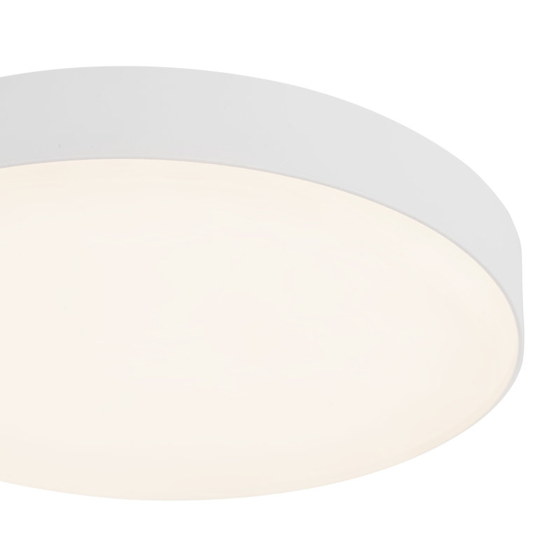 Rynn 7-in Black dimmable LED Flush Mount, White