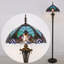 Lampe de lecture sur pied Tiffany en verre coloré vert Liaison