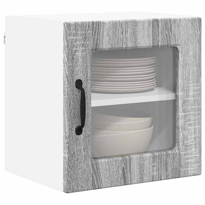 Vidaxl Kitchen Wall Cabinet With Shelf Artisan Oak 80 X 31 X 40 Cm, Grey Sonoma, 40cm H x 40cm W x 31cm D
