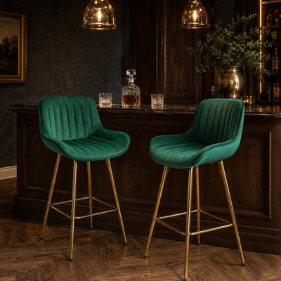 Ensemble de 2 tabourets de bar Amyris de 30 pouces avec repose-pieds chromé