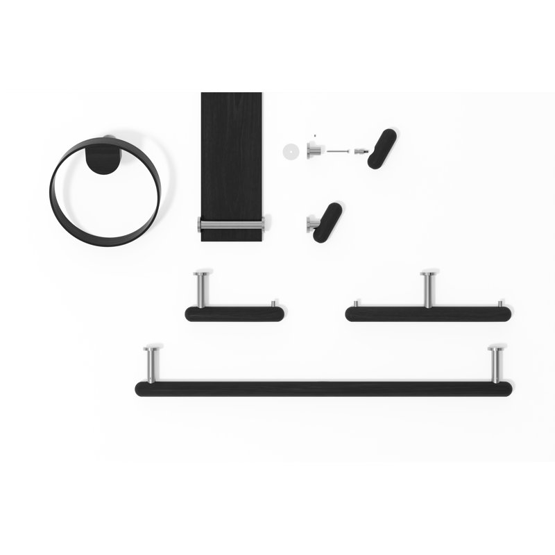 Haliee Oak Solid Wood Floating Shelf, Dark Oak