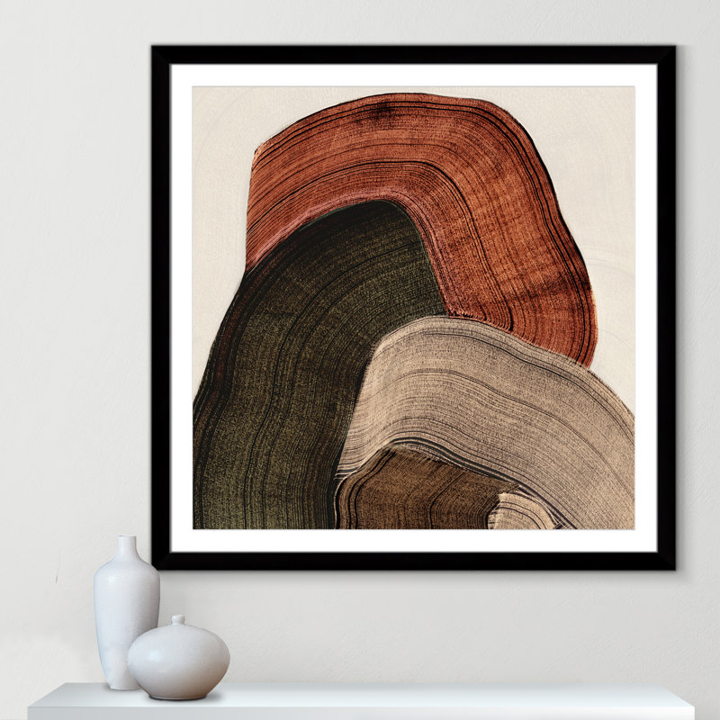 «Folded Earth I Print» par , Imprimé mat, 42.5'' W x 42.5'' H, Noir satiné